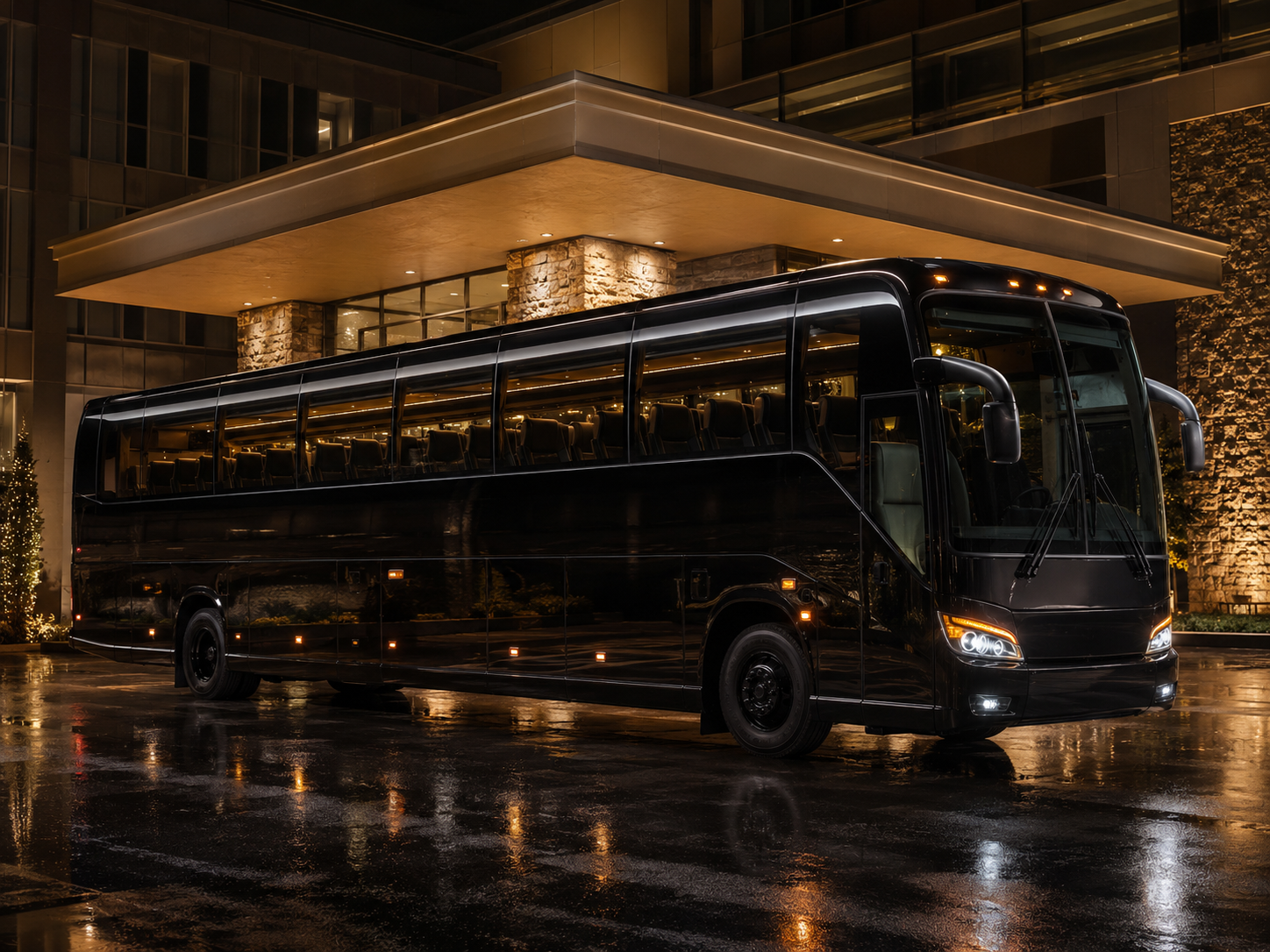 Black Luxury Coach Bus from the ETI fleet