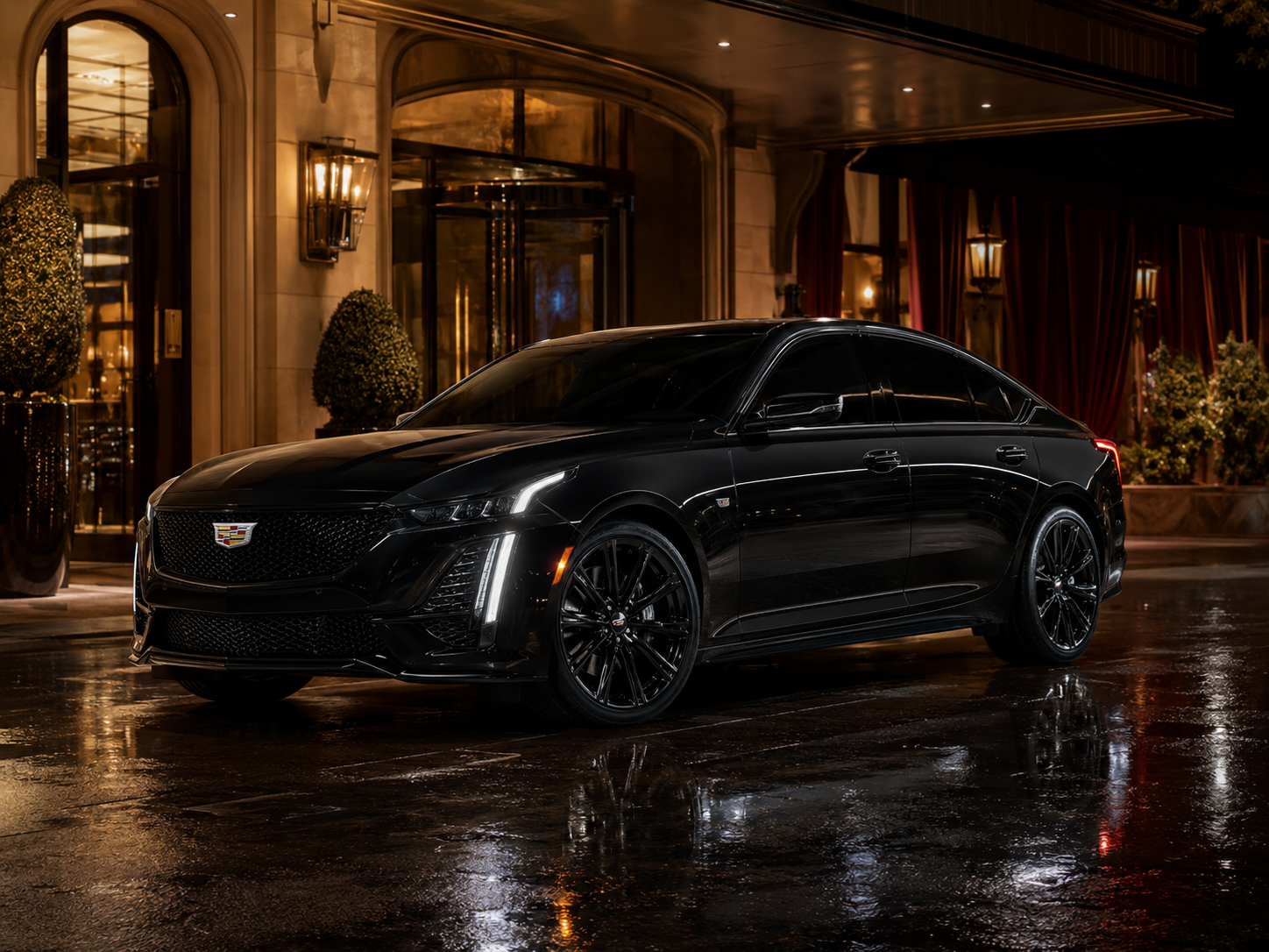 Black Cadillac Luxury Sedan from the ETI fleet
