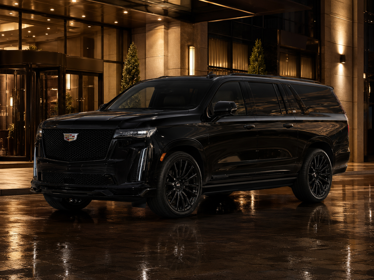 Black Cadillac Escalade VIP from the ETI fleet